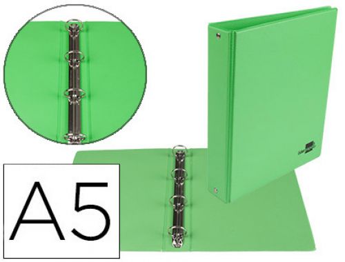 Pasta liderpapel cartao forrado pvc din a5 4 aneis 25 mm redondos verde , Liderpapel , 77192 , 8423473069664